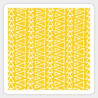 Mustard Yellow and White Triangles Pattern Sticker